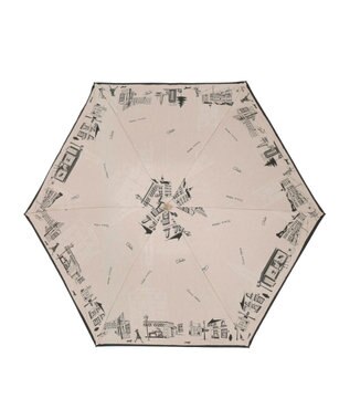 MOONBAT DAKS(ダックス) 晴雨兼用日傘 折りたたみ傘 街並み フワクール生地使用 ベージュ