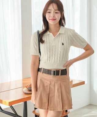 WEGO 別注USPOLO　ケーブルニットポロ ホワイトアイボリー