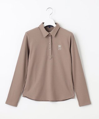 23区GOLF 飽きずに使えるベーシックアイテム【WOMEN】】 リブポロシャツ ベージュ系