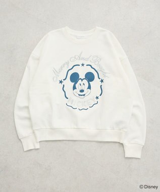 Green Parks ミッキー＆フレンズ／刺繍裏毛プルオーバーⅡ White