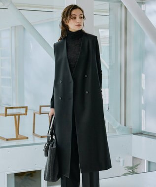 ICB 【洗える】 ウールミルドサキソニー 2WAYワンピース ブラック系