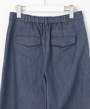 J.PRESS LADIES L 【洗える】セルロースシャンブレー ワイド パンツ ブルー系