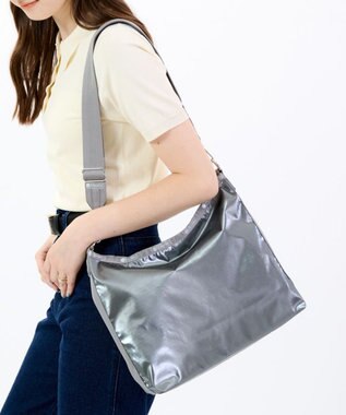 LeSportsac MEDIUM ZIP SHOULDER/ガンメタルグレーシャイン