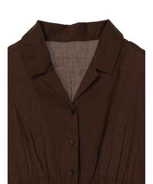 CRAFT STANDARD BOUTIQUE インド綿オープンカラーワンピース Brown