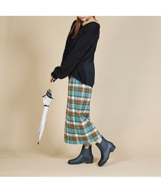 MODE ET JACOMO <carino>【レイン対応】サイドゴアレインブーツ ブラック