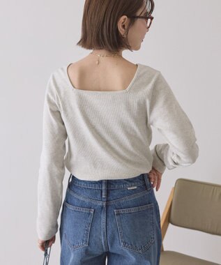 AMERICAN HOLIC 【2WAY】スクエアネックプルオーバー Oatmeal