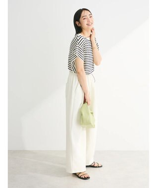 Green Parks 推しニット　フレンチスリーブニットプルオーバー Border