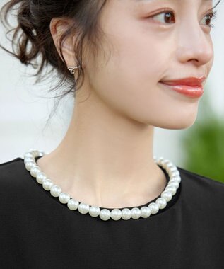 Tiaclasse 【3WAY・ストレッチジョーゼット】付け襟チュニック ブラック