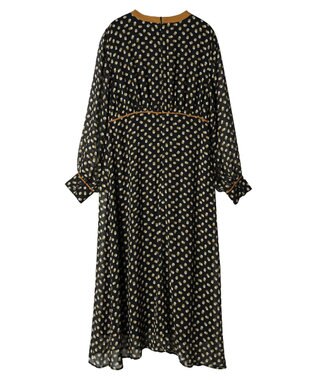 Green Parks armonia．ドットプリントパイピングワンピース Black