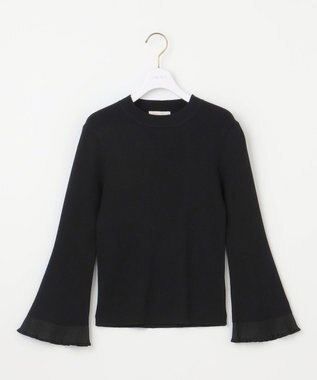 ANY SIS 【洗える】シアーディテール ニット ブラック