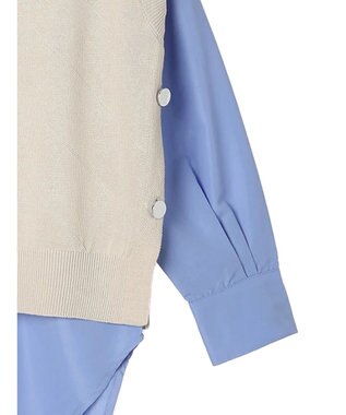 CRAFT STANDARD BOUTIQUE 【洗える】ニットベスト+バンドカラーシャツSET-B Ivory
