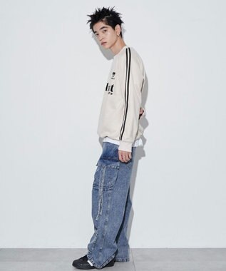 WEGO 【ユニセックス着用ITEM】フェイクスウェードグラフィックプルオーバー ホワイトアイボリー