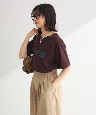 Green Parks アソート柄ロゴＴシャツ Brown