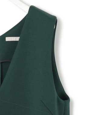 ICB L 【WEB限定・洗える】 コンパクトダブルフェイス ジャンパースカート ミッドグリーン系