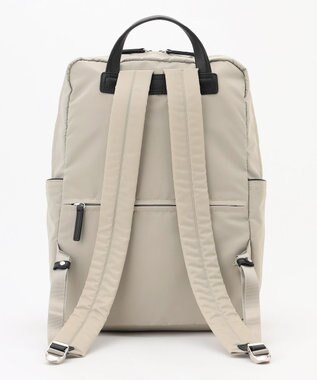 Y'SACCS NEWナイロン×レザーコンビシリーズ　前ポケットラージリュックサック グレー