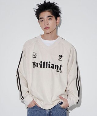 WEGO 【ユニセックス着用ITEM】フェイクスウェードグラフィックプルオーバー ホワイトアイボリー