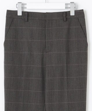 J.PRESS LADIES 【洗える】アルガンシルクチェック テーパード パンツ ブラウン系3