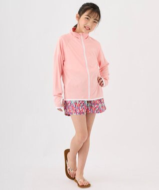 OP／FILA 【Ocean Pacific】フルジップ OPロゴラッシュガード ピンク