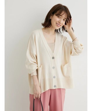 Green Parks 洗える　ショート丈カーディガン Ivory