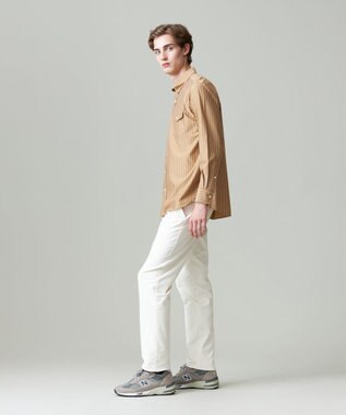 J.PRESS MEN KANEMASA マルチストライプジャージ シャツ ベージュ系1