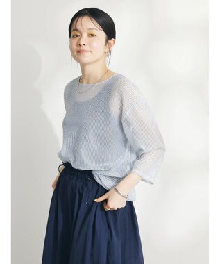 CRAFT STANDARD BOUTIQUE シアーストライププルオーバー Blue