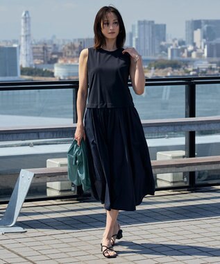 ICB 【接触冷感・洗える】エステルラミーチンツ ハーフスリーブジャケット セルリアン系