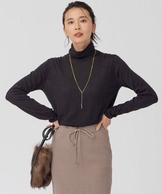 23区 【CLASSY.1月号掲載】スムージーコットン シアー ニット ブラック系