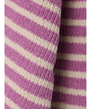 CRAFT STANDARD BOUTIQUE 洗えるモールニットボーダープルオーバー Purple