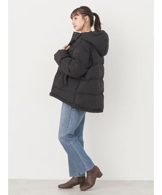 earth music&ecology フーディー中綿ブルゾン Black