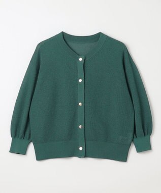 ANY シアーニットショートカーディガン グリーン