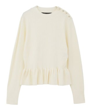 YECCA VECCA 金釦ペプラムニット Ivory