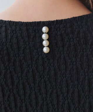 Tiaclasse 【洗える】花柄カットレースフレアトップス ブラック