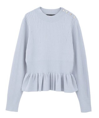 YECCA VECCA 金釦ペプラムニット Light Blue