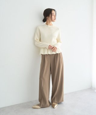YECCA VECCA 金釦ペプラムニット Ivory