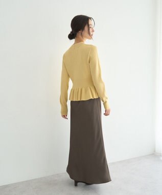 YECCA VECCA 金釦ペプラムニット Yellow