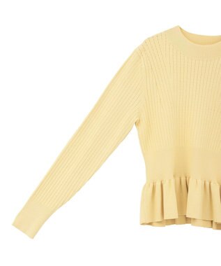 YECCA VECCA 金釦ペプラムニット Yellow