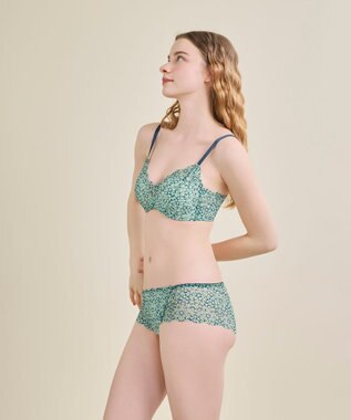 une nana cool 【リニューアル】364ブラ レース MADE WITH LIBERTY FABRIC ブルーグリーン