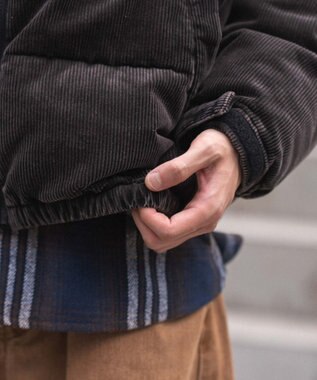 WEGO 【ユニセックス着用ITEM/MLサイズ展開】コーデュロイパファーブルゾン ブラックその他