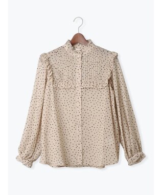 Te chichi パターンアソートシフォンフリルブラウス ベージュ