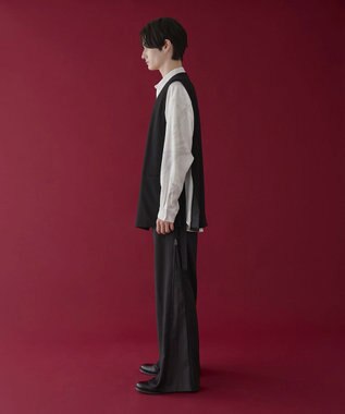 WEGO 【ユニセックス着用ITEM】サイドZIPフレアスラックス ブラック