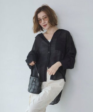 WEGO 【2026年春夏新作】シアーシャツ ブラック