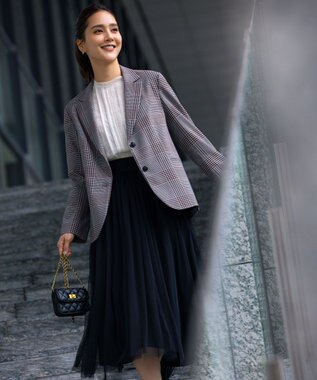 組曲 L 【洗える】シフォンツイルレース ブラウス アイボリー系