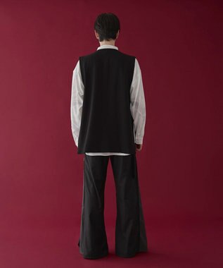 WEGO 【ユニセックス着用ITEM】サイドZIPフレアスラックス ブラック