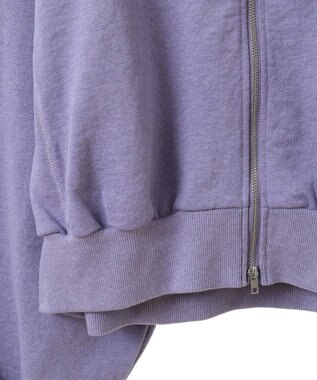 Green Parks ウ゛ィンテージ風ｚｉｐ裏毛カーディガン Purple
