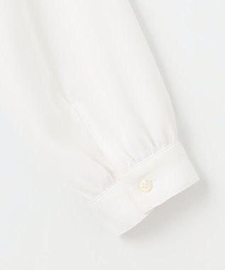 J.PRESS LADIES S 【洗える】パウダージョーゼット ボウタイ バンドカラー ブラウス ホワイト系