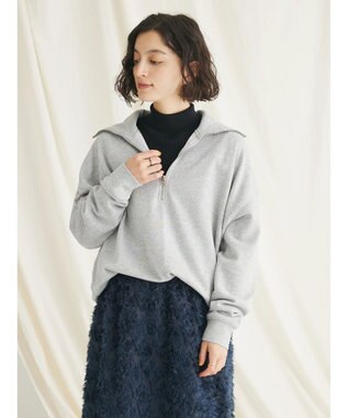 CRAFT STANDARD BOUTIQUE 　裏毛セーラーカラーＺＩＰプルオーバー Gray Mixture