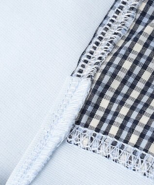 組曲 KIDS 【150-160㎝】 ミニチェック レイヤードトップス サックスブルー