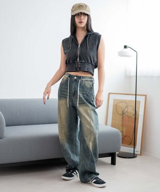 WEGO ノースリーブジップパーカー スミクロ