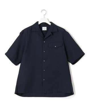 J.PRESS YORK STREET 【UNISEX】ワッフルオープンカラー シャツ ネイビー系