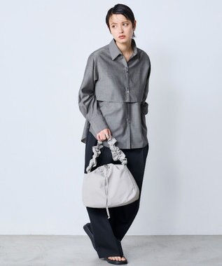 MioFIRANO DRAPE C001 ハンドバッグ 2WAY はっ水 LIGHT GRAY